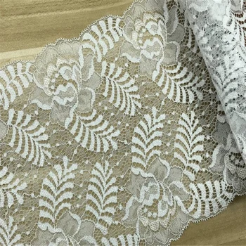 (2 M / grup) streç Elastik Dantel Trim 18cm DIY Elbise Dikiş Aksesuarları Kar Beyaz Spandex/Naylon Dantel El Sanatları için