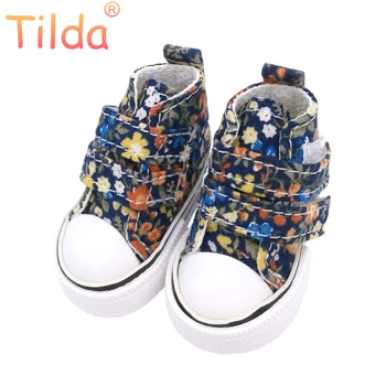 Tilda 6cm kanvas sneaker İçin Minifee Paola Reina Bebek, çiçekli ayakkabı Corolle Bebek 1/4 Ayakkabı Sneakers Bebek Aksesuarları