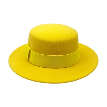 Kadın Kış Renkli Geniş Ağız Yün Caz fötr şapkalar Erkekler Panama Fötr Kap Eğilim Kumarbaz Şapka Toptan