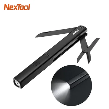 NEXTOOL 3-in-1 kalem Fener Mini Taktik EDC 2 Modu Tipi-C Şarj LED el feneri ile Katlanır Bıçak Makas 1