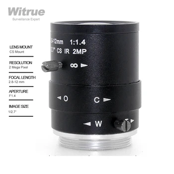 HD CCTV Lens 2 Megapiksel 1080P 2.8-12mm Değişken Odaklı Lensler CS Dağı F1.4 / 1 / 2 7 IP Kamera Gözetim Güvenlik Kameraları