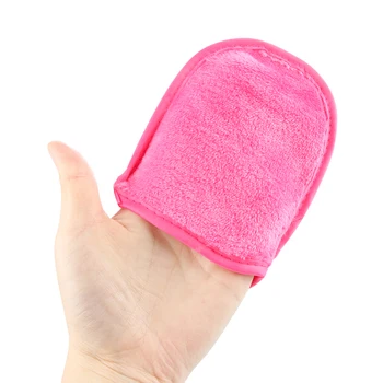 1 ADET Yüz temizlik eldiveni Kullanımlık Makyaj Çıkarıcı Havlu Kozmetik Puf Düz Renk Mikrofiber Yüz Bez Sağlık Araçları 4