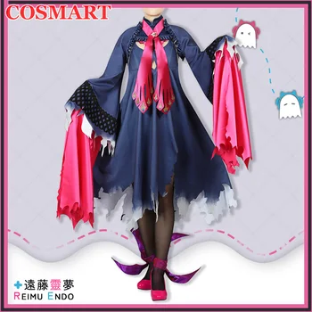 COSMART Vtuber Nijisanji Reimu Endou Cosplay Kostüm Moda Üniforma Elbise Cadılar Bayramı Karnaval Parti Kıyafet Unisex S-3XL Yeni 3