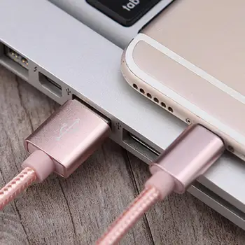 1m/2m / 3m Veri Kablosu Pembe Şarj Kablosu Sağlam Yapı Veri İletim Naylon USB 8pin Sync Genişletilmiş Şarj Kablosu iPhone için 4