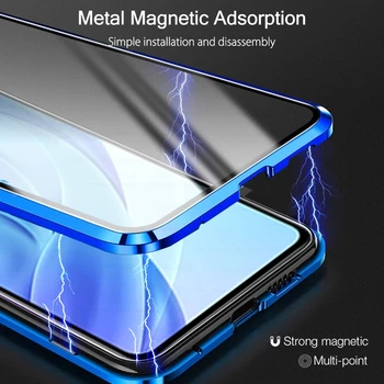 360° metal tampon adsorpsiyon manyetik flip case xiaomi mi 11 lite 5g ne ışık 11lite 6.55 