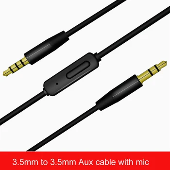 3.5 mm Erkek Aux Ses Kablosu Pro 3.5 Jack MİC AUX Kablosu için Mic İle Araba Stereo Kulaklık iPod