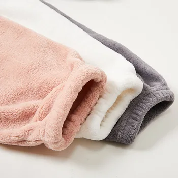 Kış iç çamaşırı Giyim Kadın Moda Düz Renk Elastik Bel Tam Boy Uyku Dipleri Rahat Ev Açık Termal Pantolon