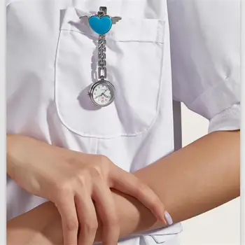 Aşk Kalp Hemşire Doktor cep saatleri Hastane Tıbbi Kadın Erkek Kuvars Fob Asılı İzle Taşınabilir Klip Saatler Göğüs İzle 1