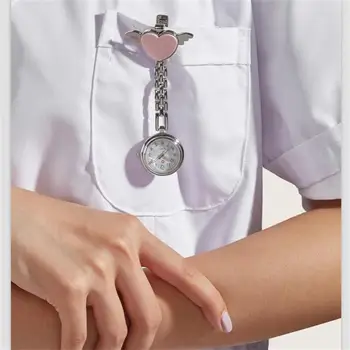Aşk Kalp Hemşire Doktor cep saatleri Hastane Tıbbi Kadın Erkek Kuvars Fob Asılı İzle Taşınabilir Klip Saatler Göğüs İzle 2