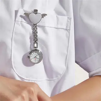 Aşk Kalp Hemşire Doktor cep saatleri Hastane Tıbbi Kadın Erkek Kuvars Fob Asılı İzle Taşınabilir Klip Saatler Göğüs İzle 3