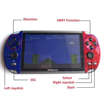 X40 Mini 6.5 inç 128 Bit Retro Taşınabilir Mini Retro Klasik video oyunu Konsolu El Oyun Oyuncu