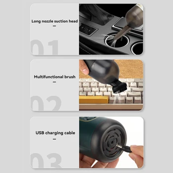 Mini elektrikli el süpürgesi Kablosuz Masaüstü Kapsül Temizleyici PC Laptop Klavye İçin Ev Masası Araba Temizleme Toz Sökücü 1