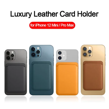 Manyetik Kart Yuvası Deri Kılıf iPhone 13 12 Mini Pro Max İş Kredi Cep Kılıfı Dahili Mıknatıs Telefon Tutucu Kapak