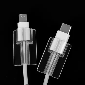 Şeffaf Veri Kablosu Koruyucu iPhone iPad Şarj Cihazı Veri Kablosu Sarma Klip Koruyucu Kılıf Telefon Kulaklık kablo düzenleyici 3