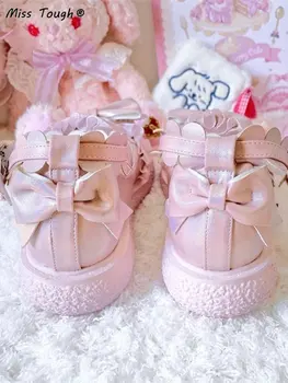 Japon Kawaii Tatlı Sandalet Kadın Yay Lolita Tarzı Şık Mary Janes Ayakkabı Toka Tasarım Yuvarlak Ayak Sevimli rahat ayakkabılar Yaz 2022 2