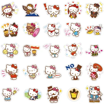 50 Sevimli Hello Kitty Çıkartmalar Japon Karikatür Yavru Kupa Çıkartmalar Bavul Su Geçirmez El Hesabı Çıkartmalar 0