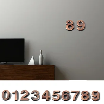 3D Kendinden Yapışkanlı ev numarası apartman kapısı adresi yapışkan etiket gümüş Sokak Otel ofis kapısı etiket isim plakası İşareti Posta Kutusu 2