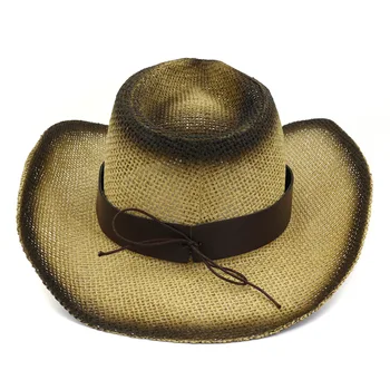 Batı kovboy şapkası Erkekler Kadınlar için yazlık şapkalar plaj şapkası balıkçı şapkası Açık Dokuma şapka erkekler moda şapkaları kap şapka 1