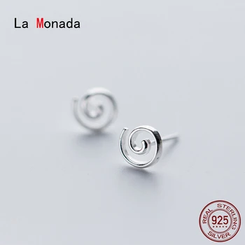La Monada Daire Spiral Küpe Çıtçıt 925 Ayar Gümüş Kadınlar Güzel Takı Minimalist Saplama Küpe Kadınlar İçin Gümüş 925