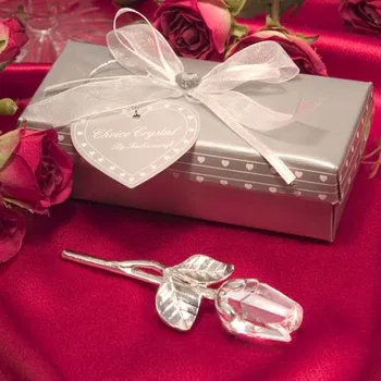 Anneler Günü Hediyesi Kristal Cam Gül Metal Çubuk İle yapay çiçek Sevgililer Günü Hediyesi Anne Kız Arkadaşı İçin Düğün Hediyeleri