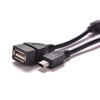 5pin Mini USB Erkek USB 2.0 Tip A Dişi OTG Ana Adaptör Kablosu OTG Kablo Cep Telefonu Tablet İçin MP3 MP4 Kamera 10cm Siyah