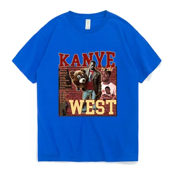 2022 Yeni Hip Hop T Shirt Kanye West 90s Vintage Grafik Baskı Erkekler Kadınlar kısa kollu tişört Büyük Boy Eşofman Tees Unisex