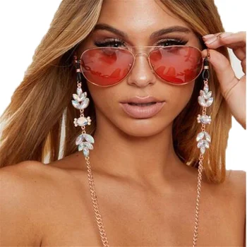 Moda Kadın Güneş Gözlüğü Zinciri Rhinestones Gözlük Zinciri Maskesi Askısı Tutucu Asmak Halat Anti-Düşen Gözlük Kordon Kolye Hediye 4