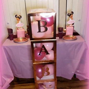 HUHULE A-Z mektup Adı Gül Altın Kutu Düğün Gelin Olmak Balon Kutuları Bebek duş dekorasyonu Doğum Günü Partisi Malzemeleri