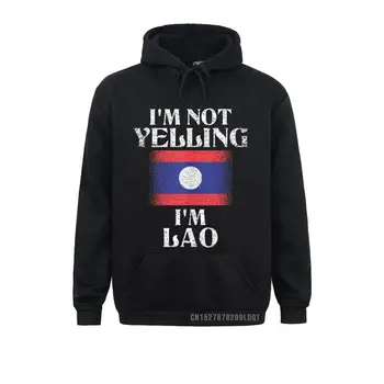 Değilim Bağırıyor ben Lao Komik Lao Gurur Uzun Kollu Hoodies Kış Erkek Tişörtü Baskı Davlumbaz 2021 Moda 0