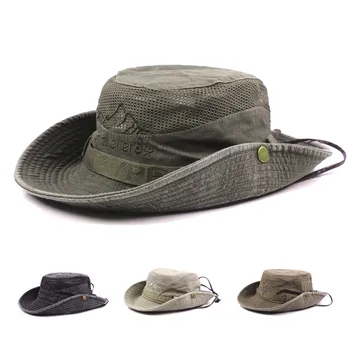 Erkek Kap Yaz Örgü Nefes Retro %100 % Pamuk Kova Şapka Panama Orman Balıkçılık Şapka Yenilik baba Plaj Kap kova Şapka