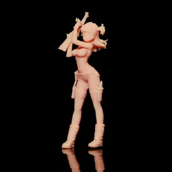 1: 64 Zaferi Kutlayın Silahlı Seksi Kız Minyatür Model Masa Kötü Adam Sahnesinin Kendiniz Renklendirilmesi Gerekiyor