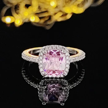 Orijinal katı gerçek tasarım gümüş renk tasarımcı yüzükler kadınlar için iki renk düğün nişan parmak takı kişiselleştirilmiş R466 3