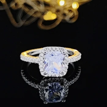 Orijinal katı gerçek tasarım gümüş renk tasarımcı yüzükler kadınlar için iki renk düğün nişan parmak takı kişiselleştirilmiş R466 4