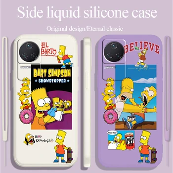 Simpsons Homer Bart Disney Xiaomi Redmi İçin K50 K40 Oyun K30 K30S 10 10C 10X 9A 9 9T 9C 9AT 5G Sıvı Halat telefon kılıfı 4