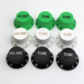1 Ses ve 2 Ton Yeşil/Beyaz/Siyah Hız Kontrol Ses Tonu Topuzu Elektro Gitar Enstrüman Aksesuarları Bölüm 2