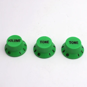 1 Ses ve 2 Ton Yeşil/Beyaz/Siyah Hız Kontrol Ses Tonu Topuzu Elektro Gitar Enstrüman Aksesuarları Bölüm 3
