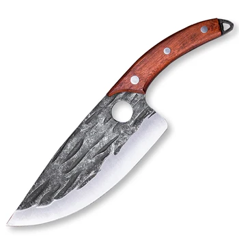 Et Cleaver av bıçağı Dövme Mutfak Bıçağı Paslanmaz Çelik Sırp kasap bıçağı Kemiksi Saplı Balık şef bıçağı Kılıf ile