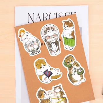 10/30/50/100 adet Kediler Mini Kağıt Etiket Günlüğü Albümü Scrapbooking Dıy dekorasyon çıkartması Kawaii Kırtasiye Hayvan Aksesuarları 3