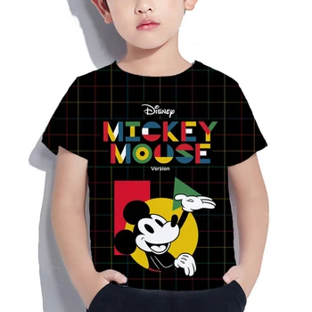 Yaz Çocuk 3D Karikatür T-shirt Erkek Disney Mickey Mouse Donald Ördek Erkek T Shirt Kız Tees Tops Karikatür Çocuk Giysileri 0