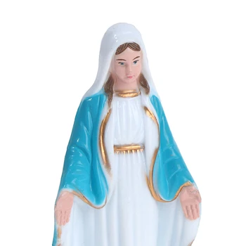 1 ADET Küçük Katolik Meryem Heykeli Madonna El Yapımı Meryem Heykeli İsa Masaüstü Ev Dekoratif Süsler 6.5 cm