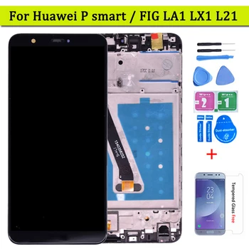 Huawei P Akıllı için LCD ekran dokunmatik ekranlı sayısallaştırıcı grup Huawei enjoy 7S İçin Çerçeve İle ŞEKİL LA1 LX1 L21 L22 LCD