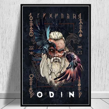 İskandinav Mitolojisi Asgard Tanrı Tuval Resimleri Posterler Ve Baskılar Odin Thor Duvar Sanatı Boyama Oturma Odası Için Cuadros Dekorasyon