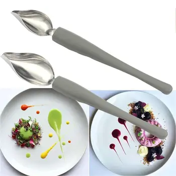 ChefValon Sos Kaplama Sanat Kalem Tatlı Dekorasyon Beraberlik Tasarım Mutfak Meme Taşınabilir Sos Boyama Kalem Kaşık