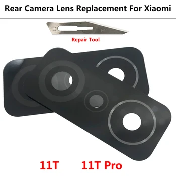 10 Adet / grup, kamera Cam Lens Arka Arka Kamera Cam Lens İçin Tutkal ile Xiaomi Mi 11 11T Pro Lite 5G Yedek Onarım Parçaları 1