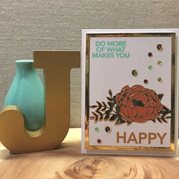 Mutlu Kalp Çiçek Metal Kesme Ölür Şablonlar İçin DIY Scrapbooking Sevgililer Dekoratif Kabartma Kağıt Kartları Zanaat Kalıp Kesim