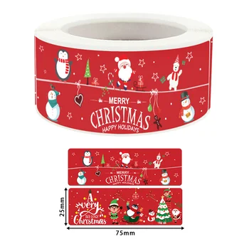 120 Adet Noel Çıkartmalar Dikdörtgen Merry Christmas Hediye Adı Etiketleri Ekmek Çanta Zarf Hediye Kutusu Mühür Dekor Yeni Yıl Etiket