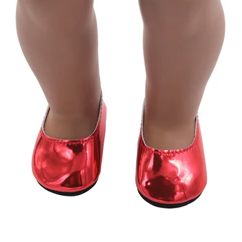 Oyuncak Aksesuarları 7cm Flama Bebek Ayakkabıları Pu + Deri basit Ayakkabı 18 İnç amerikan Ve Yeni Bebek Bebek, kız çocuk oyuncağı 0