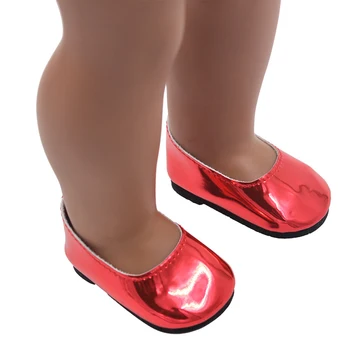 Oyuncak Aksesuarları 7cm Flama Bebek Ayakkabıları Pu + Deri basit Ayakkabı 18 İnç amerikan Ve Yeni Bebek Bebek, kız çocuk oyuncağı 1