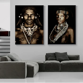 Modern Afrika Tribal Siyah Insanlar Sanat Posterler ve Baskılar Tuval Resimleri Duvar Sanatı Resimleri ıçin Oturma Odası Dekor (Çerçeve yok)