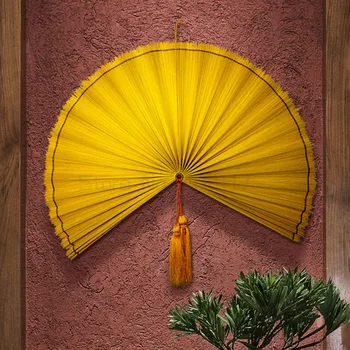 Çin dekoratif fan Çin tarzı büyük asılı fan el yapımı duvar asılı doğal bambu süsler